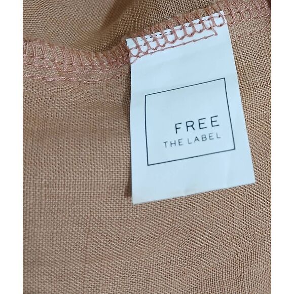 Free the label womens small high waist handmade 100% linen shorts nutmeg - Picture 6 of 7
